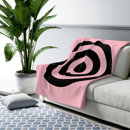 Pink, Black Retro Target Blanket Throw