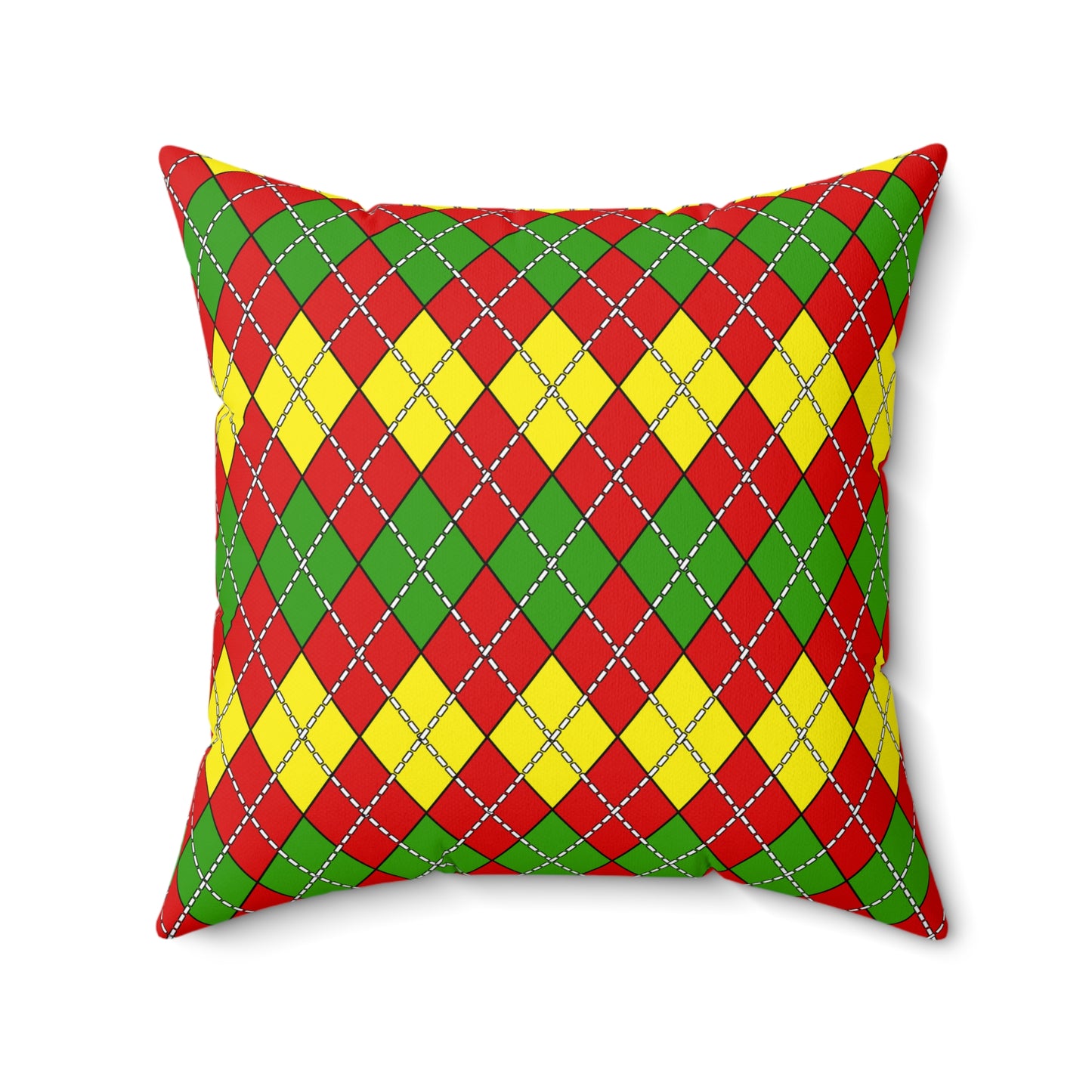 Burkina Faso Retro Argyle Cushion Pillow