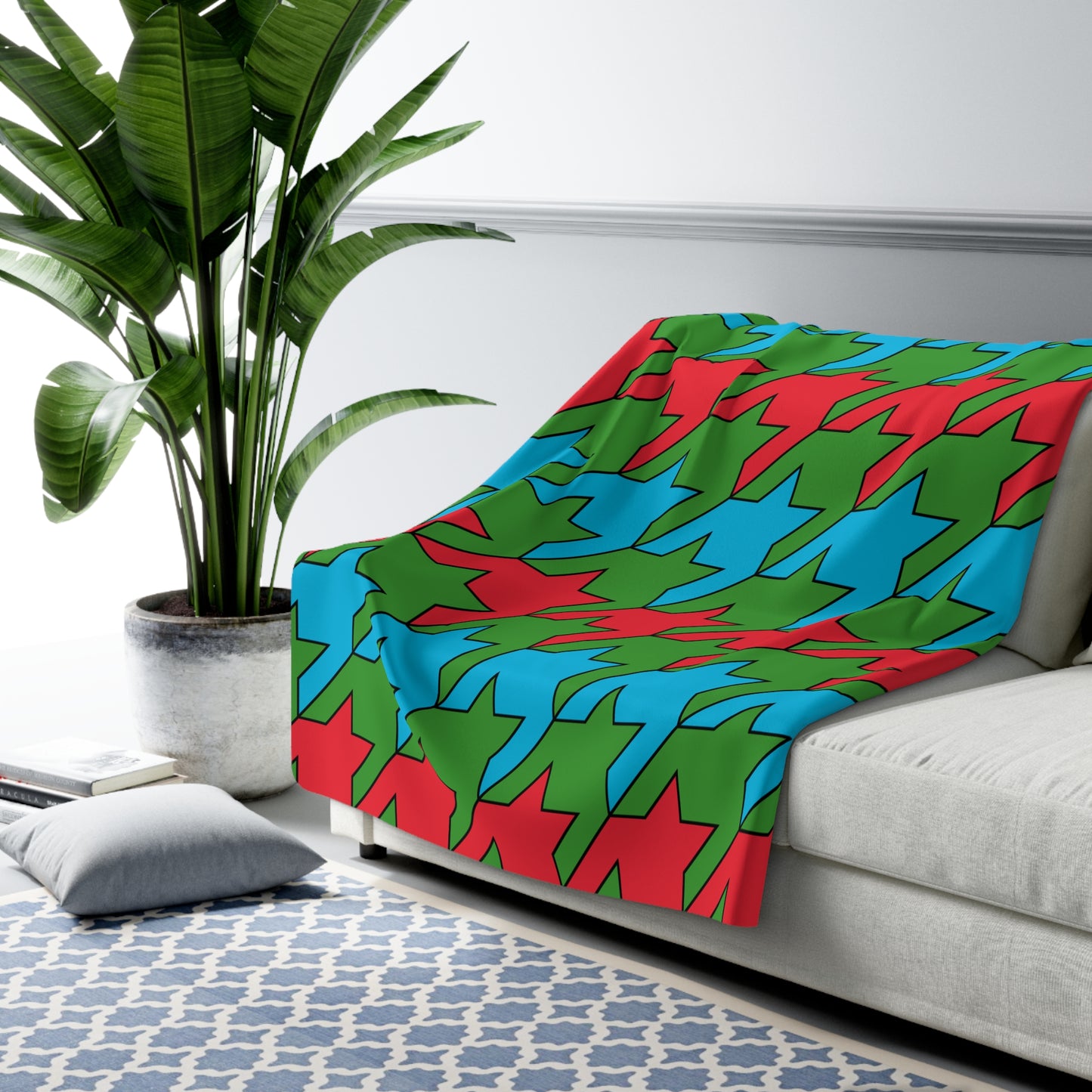 Azerbaijan Retro Houndstooth Blanket Throw