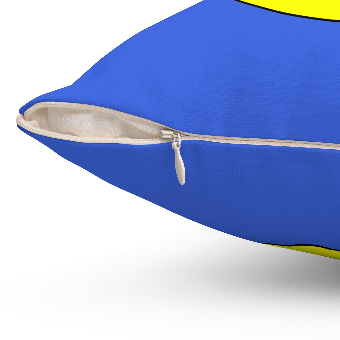 Royal Blue, Yellow Retro Target Cushion Pillow