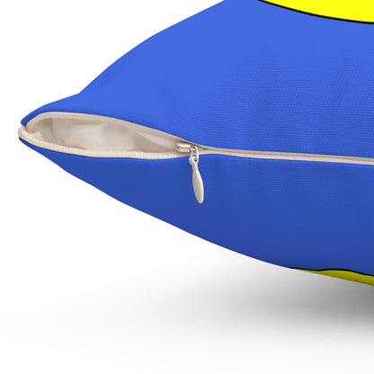 Royal Blue, Yellow Retro Target Cushion Pillow