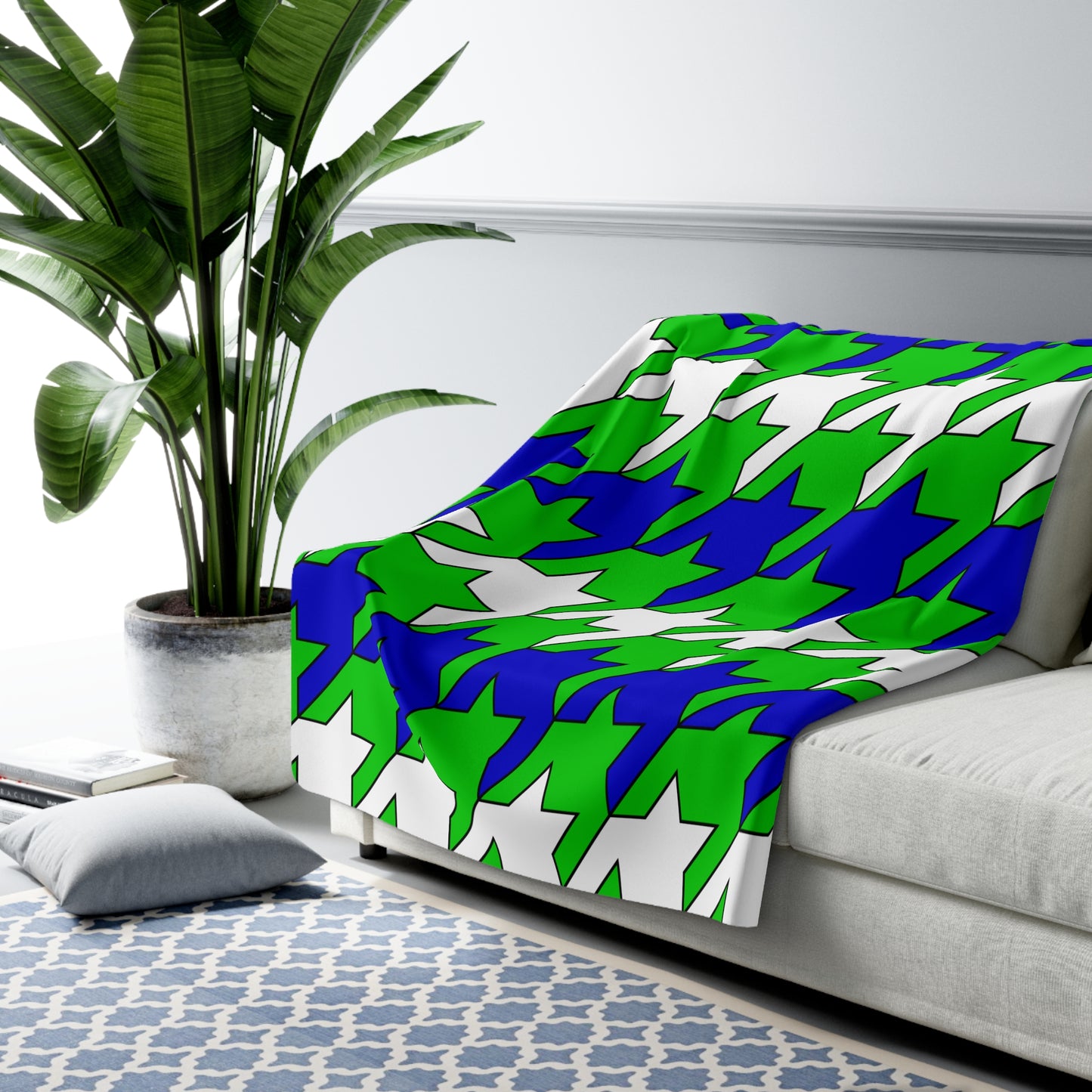 Sierra Leone Retro Houndstooth Blanket Throw