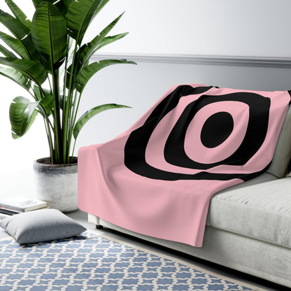 Pink, Black Retro Target Blanket Throw