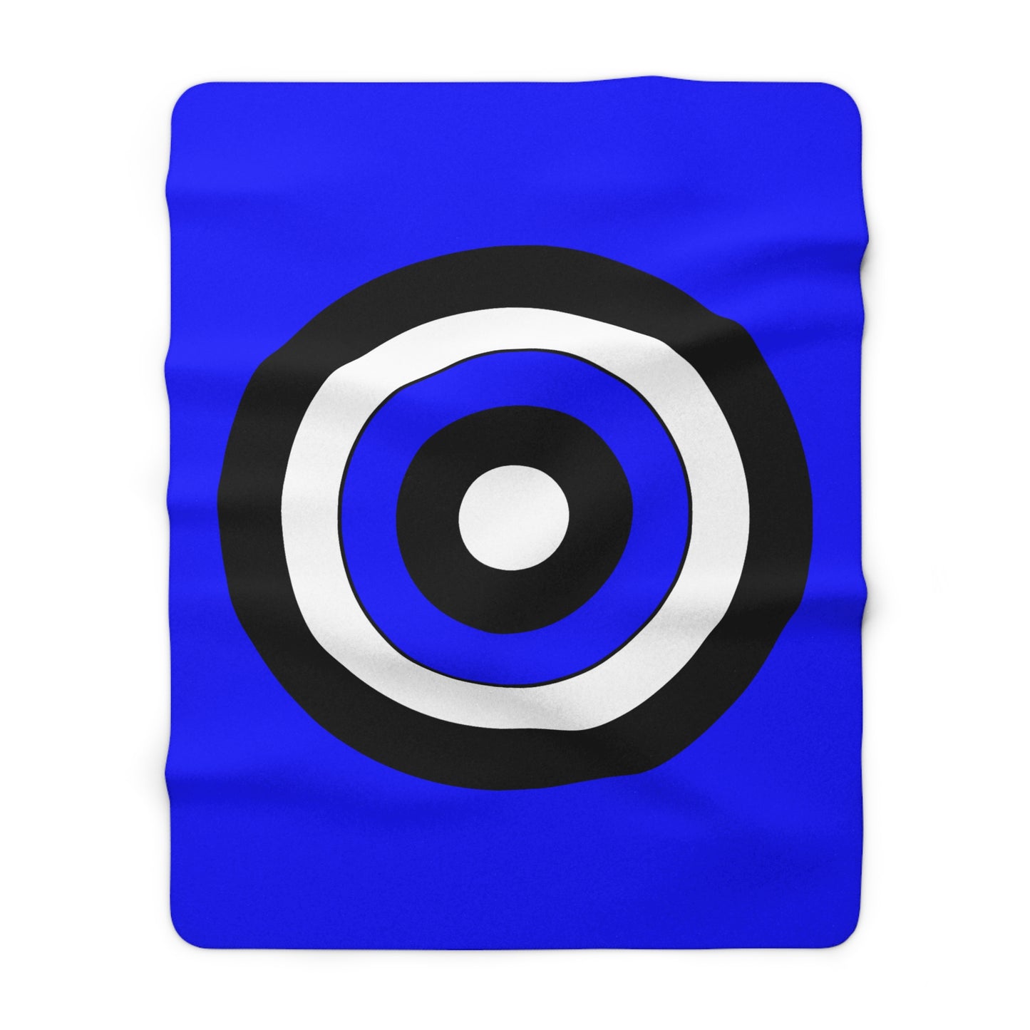 Blue, Black, White Retro Target Blanket Throw