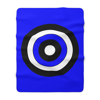 Blue, Black, White Retro Target Blanket Throw