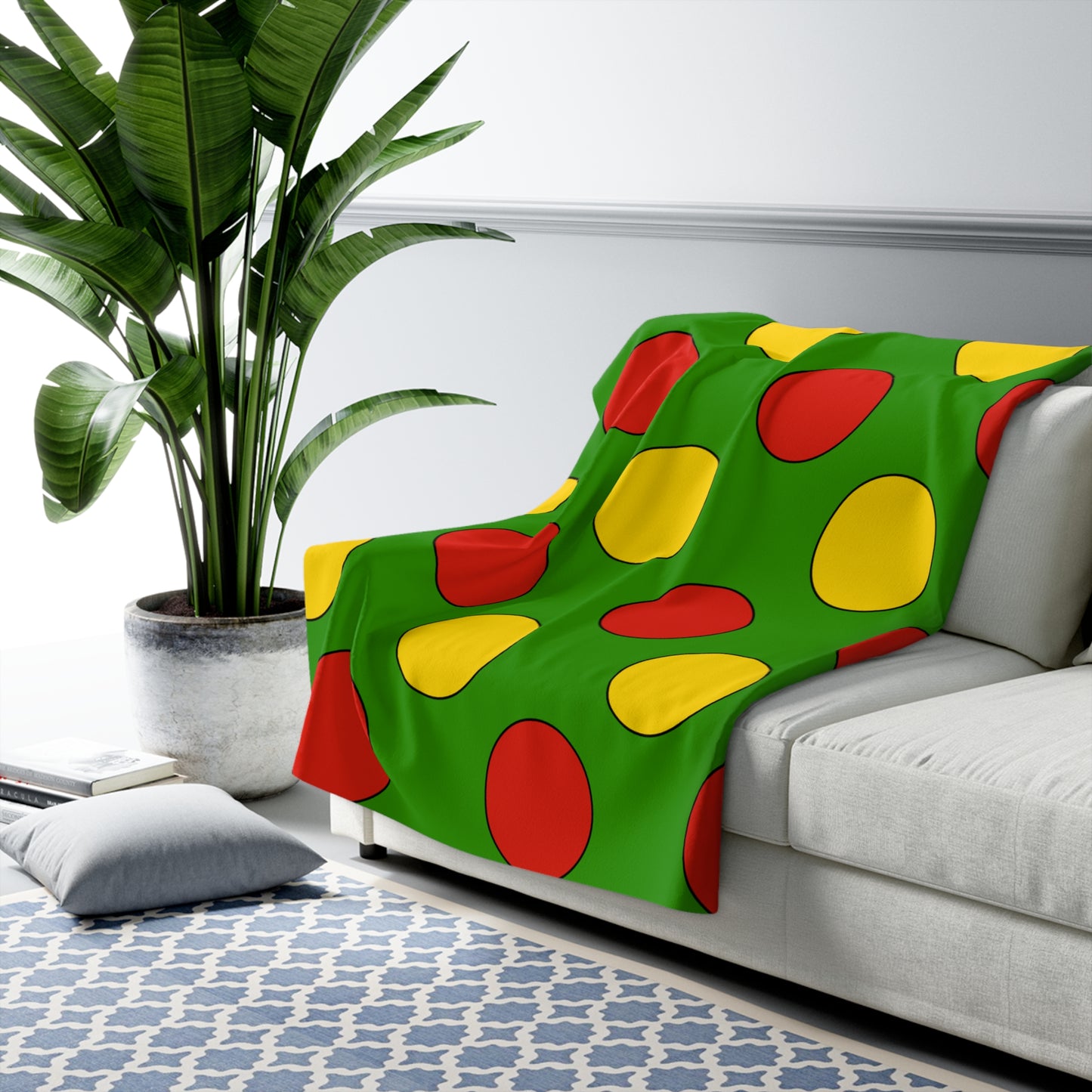 Benin Retro Polka Dots Blanket Throw