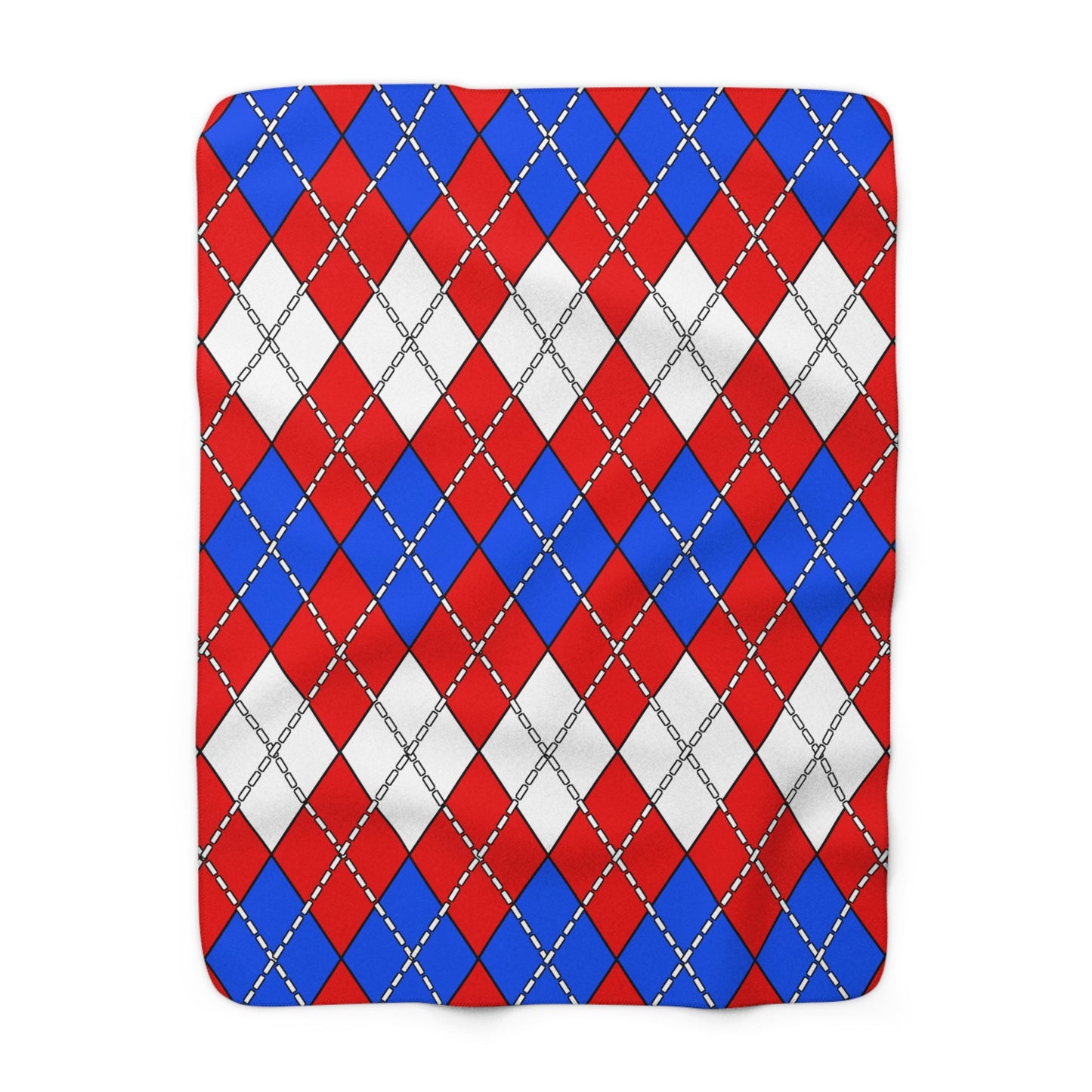 Puerto Rico Retro Argyle Blanket Throw