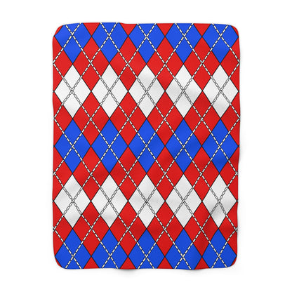 Puerto Rico Retro Argyle Blanket Throw