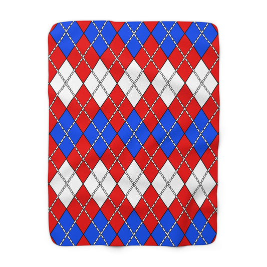 Puerto Rico Retro Argyle Blanket Throw