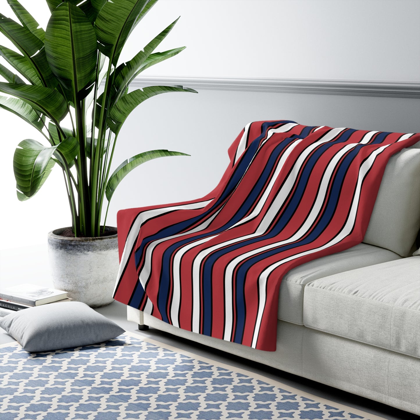 United States Minor Outlying Islands Retro Stripes Blanket Throw