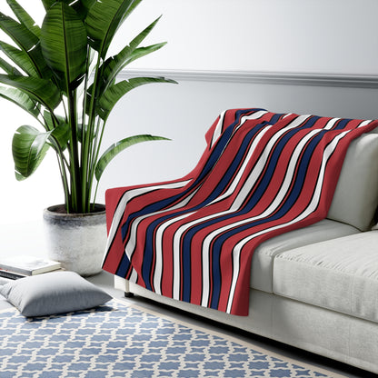 United States Minor Outlying Islands Retro Stripes Blanket Throw