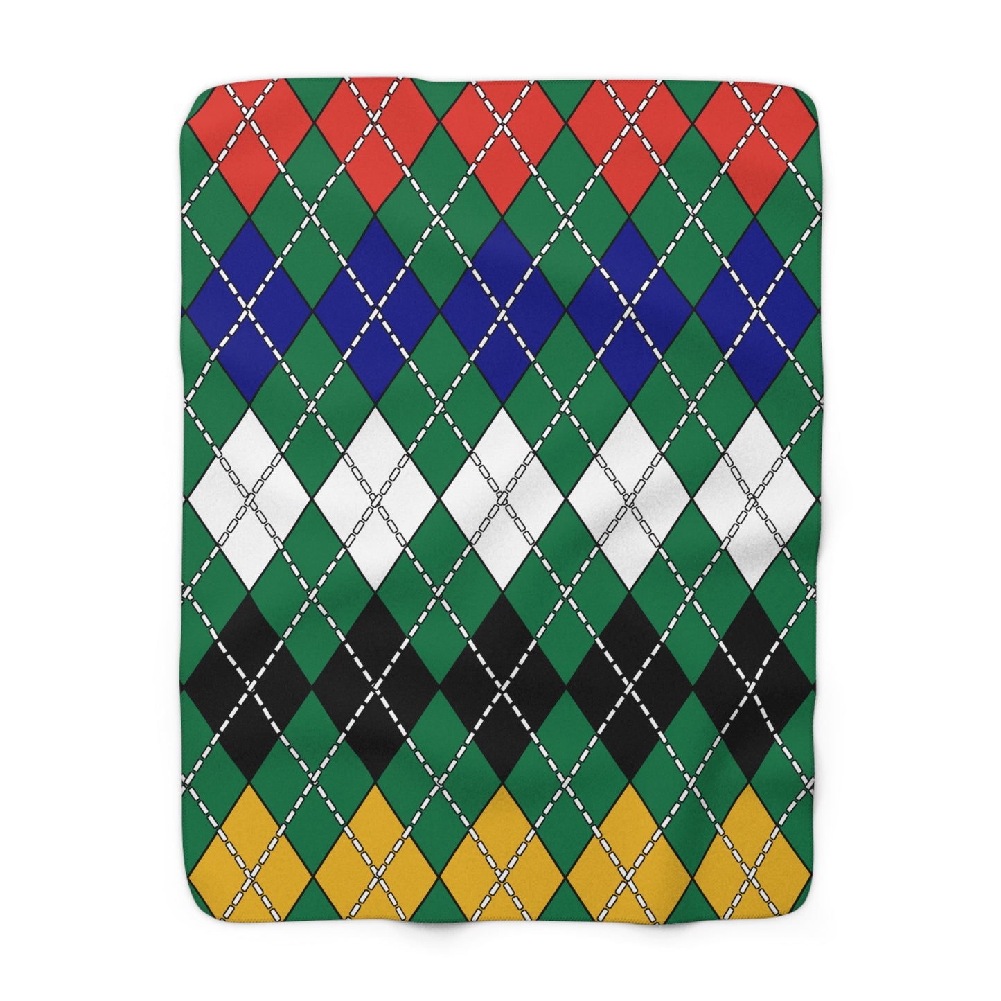 South Africa Retro Argyle Blanket Throw
