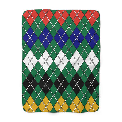 South Africa Retro Argyle Blanket Throw