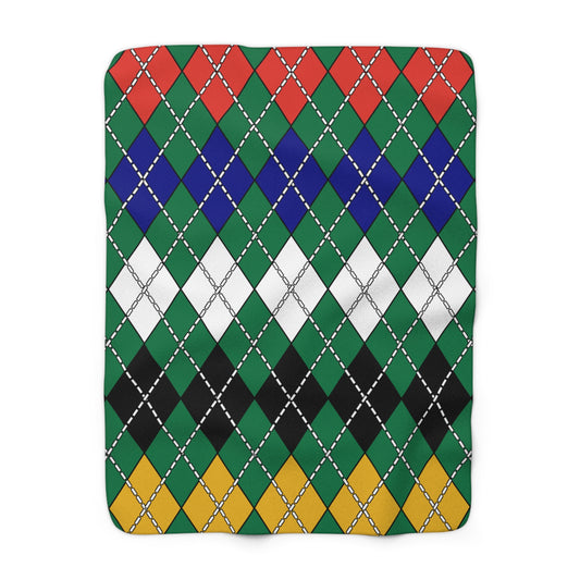 South Africa Retro Argyle Blanket Throw