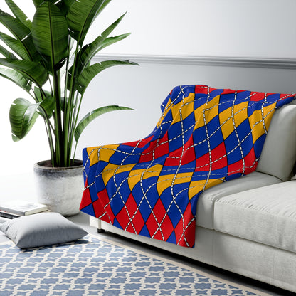 Armenia Retro Argyle Blanket Throw
