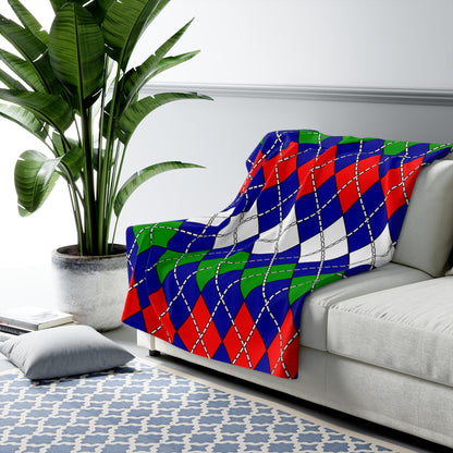 Gambia Retro Argyle Blanket Throw
