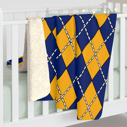 Nauru Retro Argyle Blanket Throw