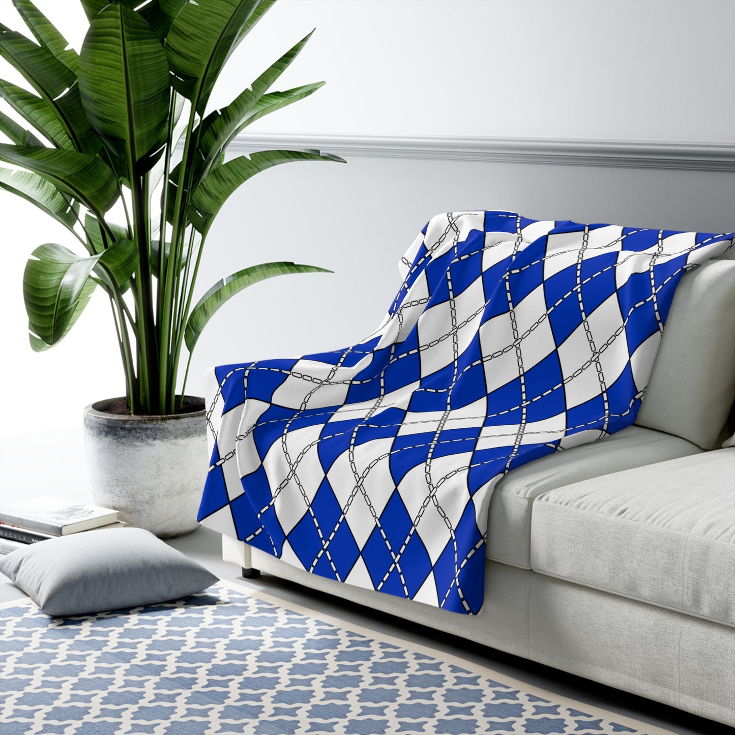 Israel Retro Argyle Blanket Throw