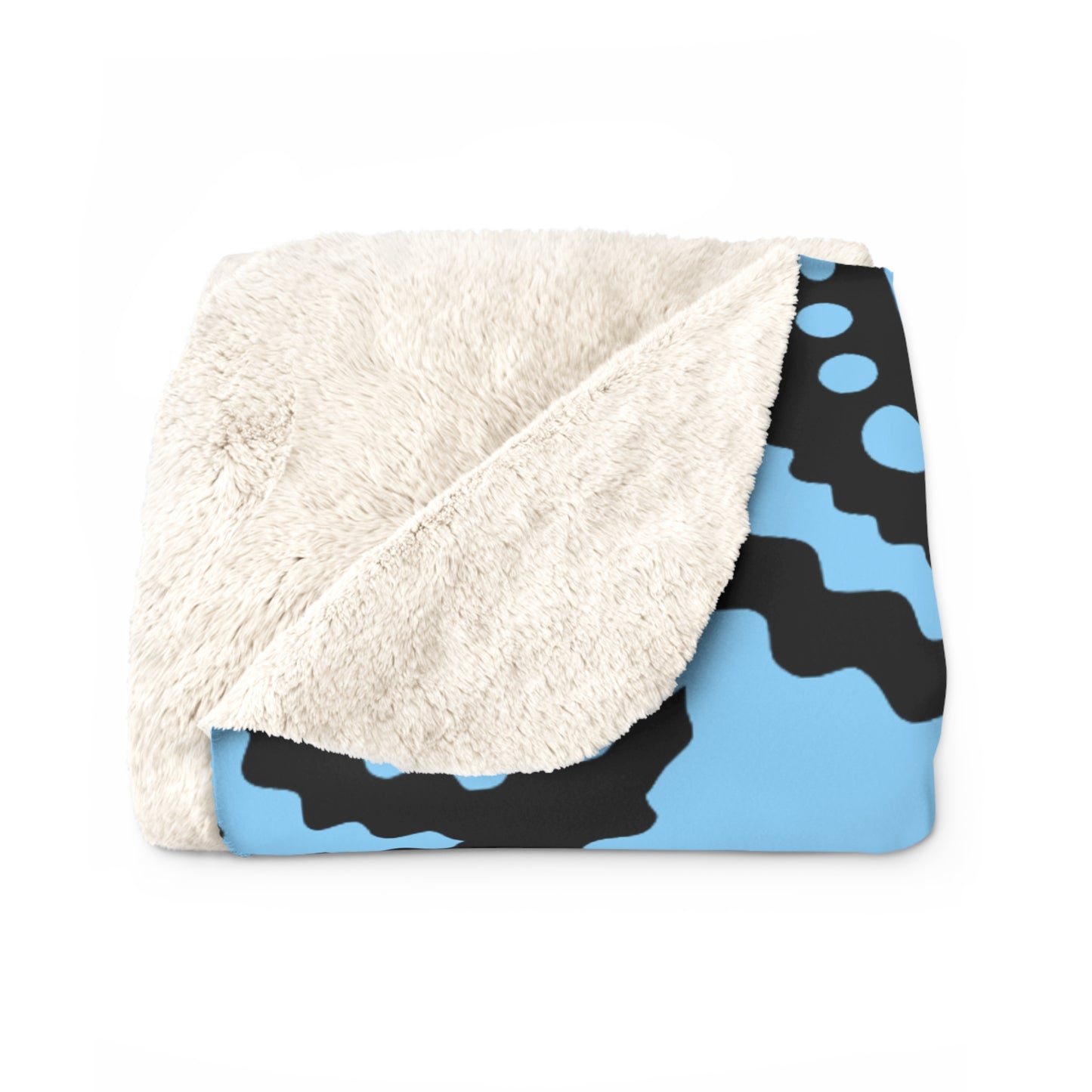 Light Blue, Black Retro Paisley Blanket Throw