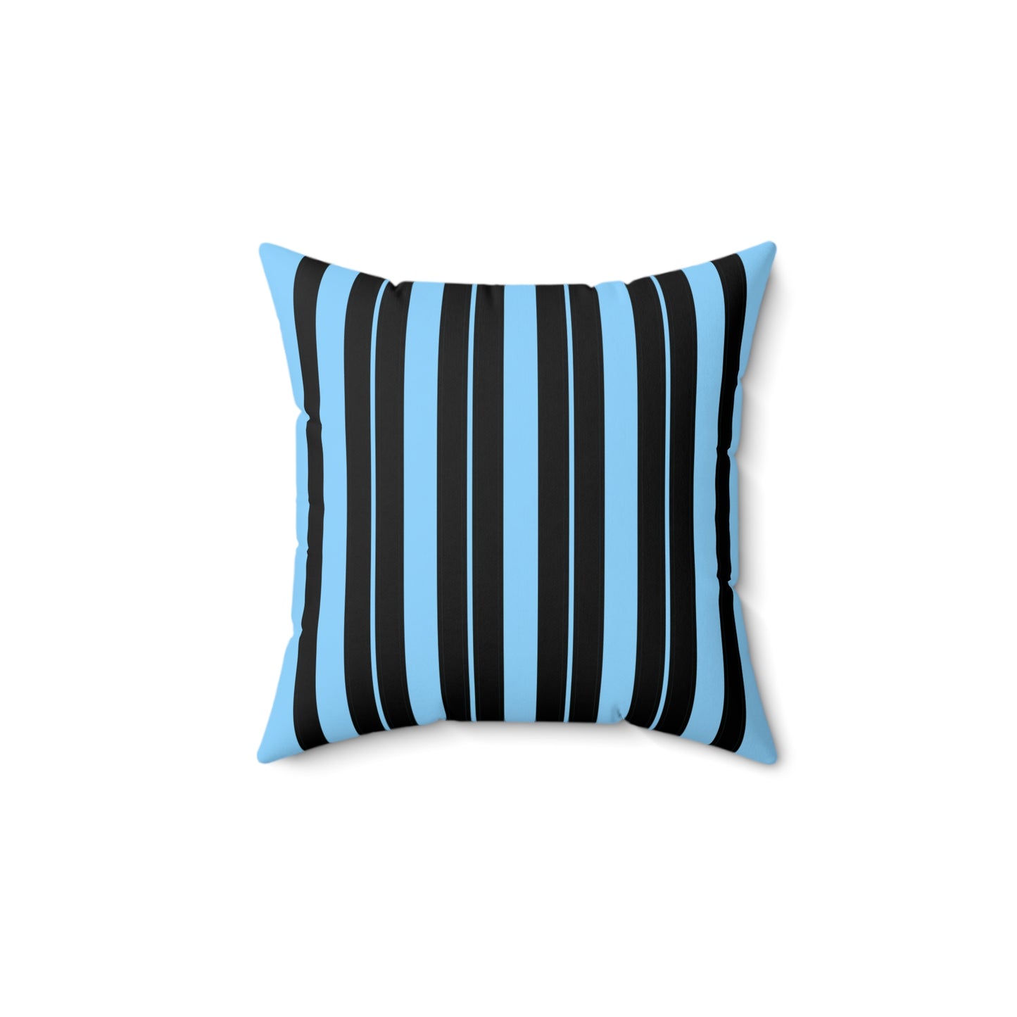 Light Blue, Black Retro Stripes Cushion Pillow
