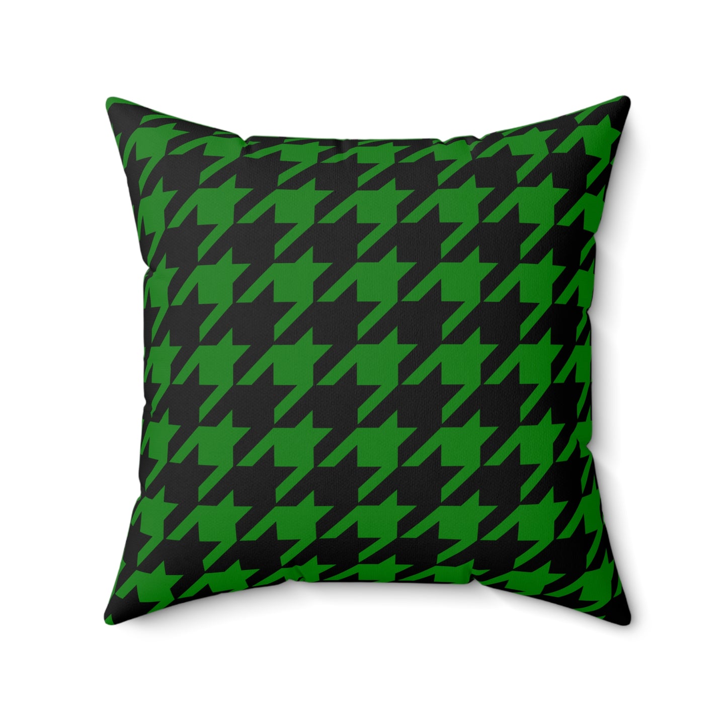 Green, Black Retro Houndstooth Cushion Pillow