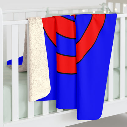 Blue, Red Retro Target Blanket Throw
