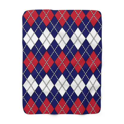 South Georgia And The South Sandwich Islands Retro Argyle Blanket Throw