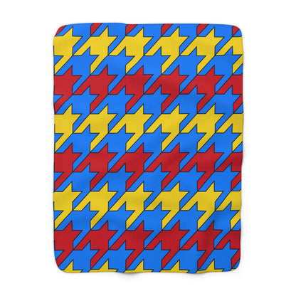 Democratic Republic of the Congo Retro Houndstooth Blanket Throw