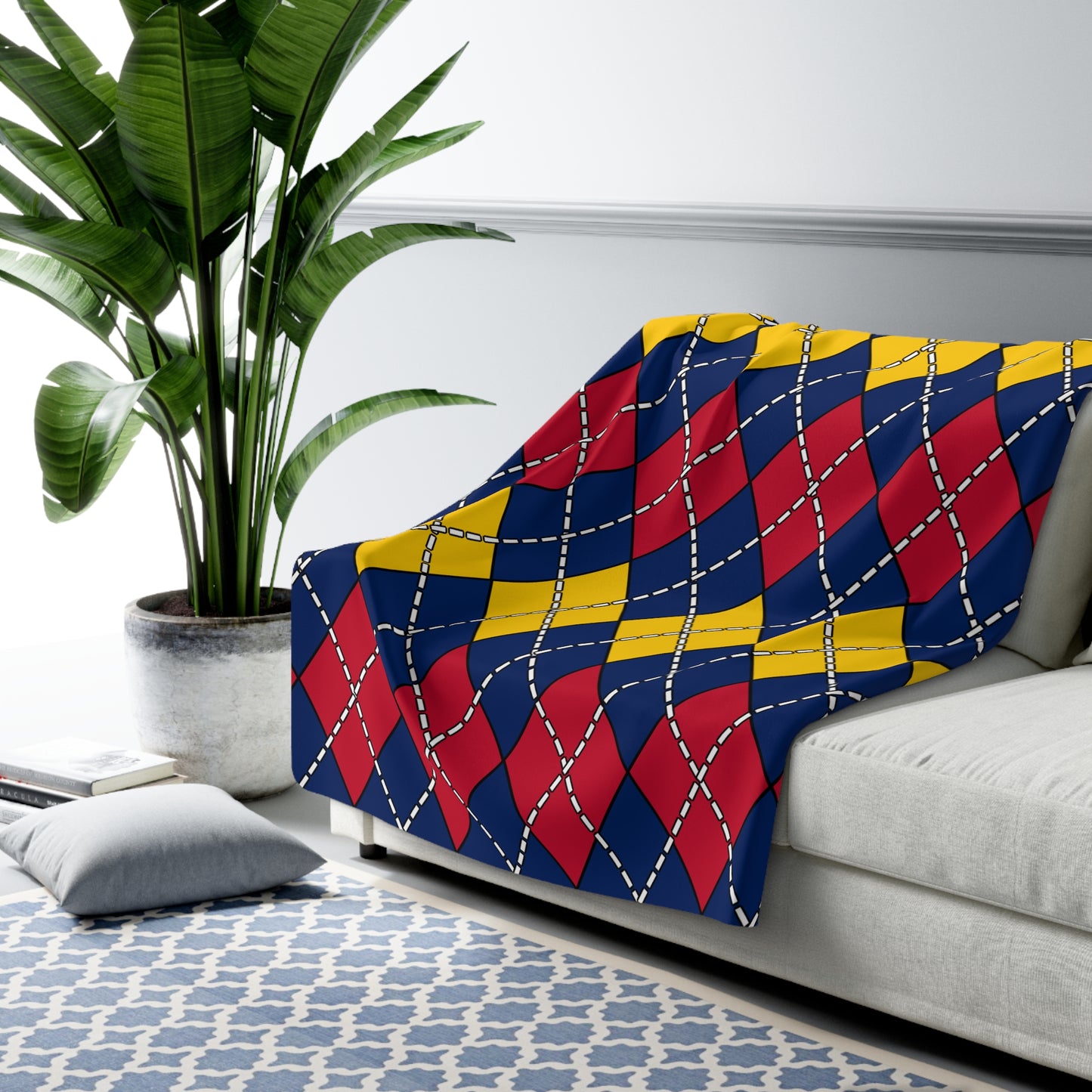 Chad Retro Argyle Blanket Throw