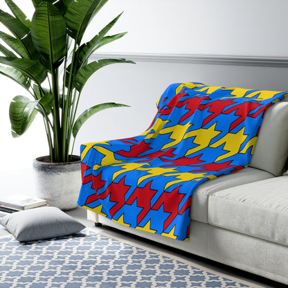 Democratic Republic of the Congo Retro Houndstooth Blanket Throw