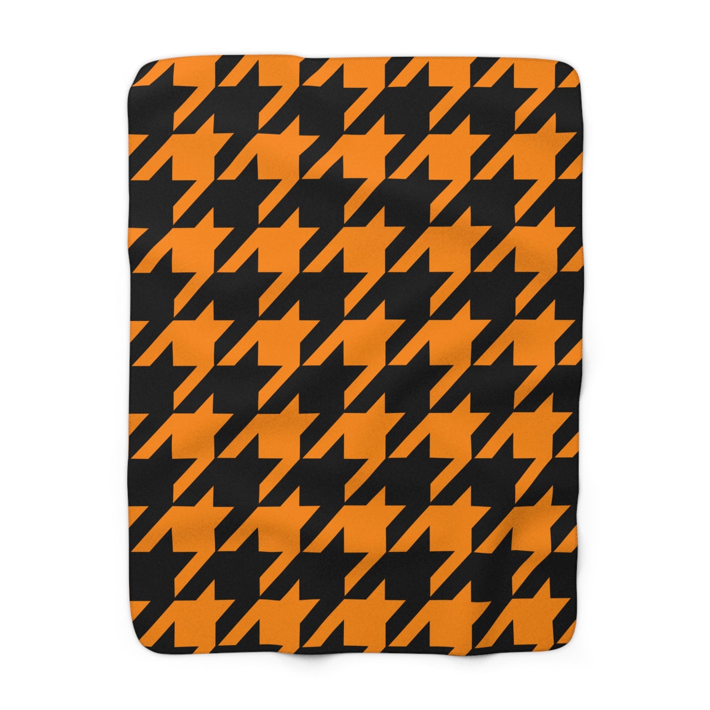 Dark Orange, Black Retro Houndstooth Blanket Throw