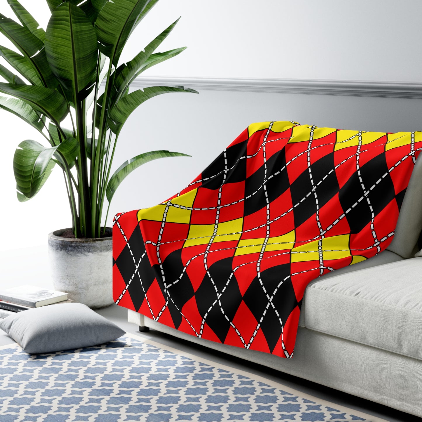 Angola Retro Argyle Blanket Throw