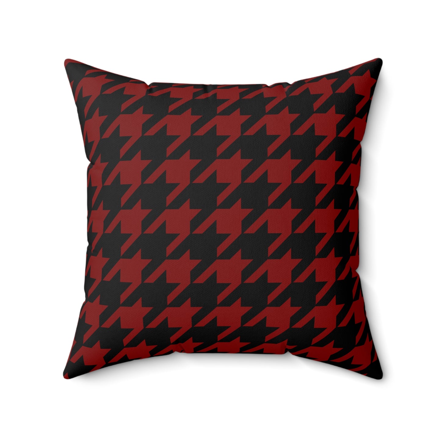 Maroon, Black Retro Houndstooth Cushion Pillow