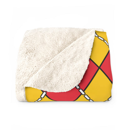 Myanmar Retro Argyle Blanket Throw