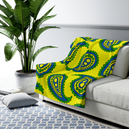 Saint Vincent And The Grenadines Retro Paisley Blanket Throw