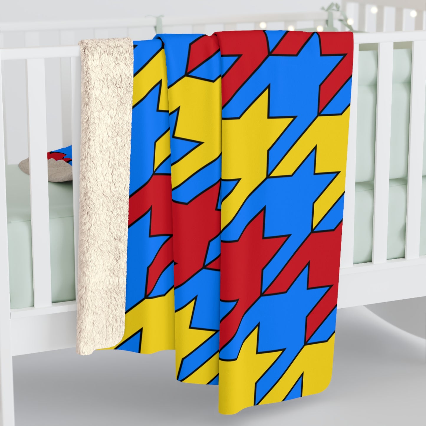 Democratic Republic of the Congo Retro Houndstooth Blanket Throw