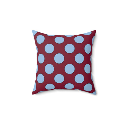 Claret, Blue Retro Polka Cushion Pillow
