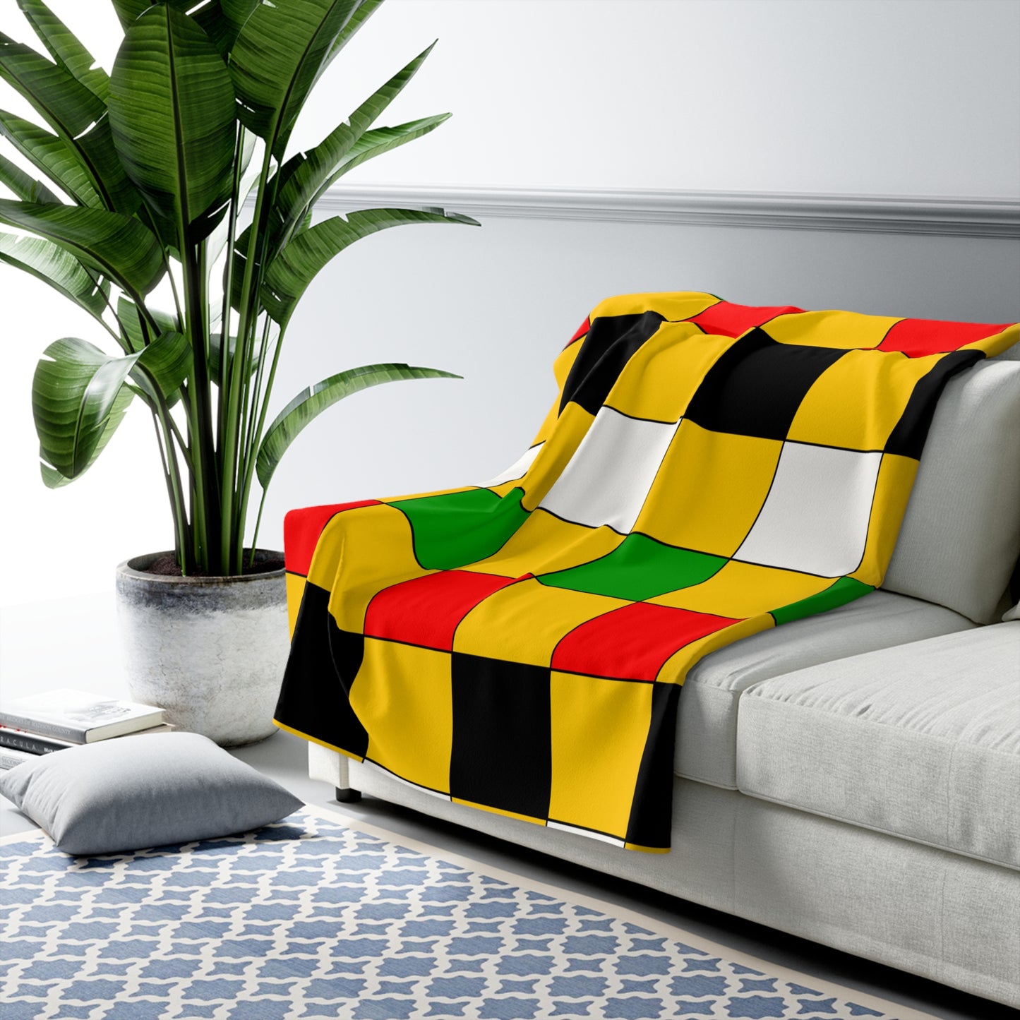 Mozambique Retro Check Blanket Throw