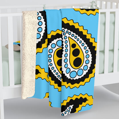 Saint Lucia Retro Paisley Blanket Throw
