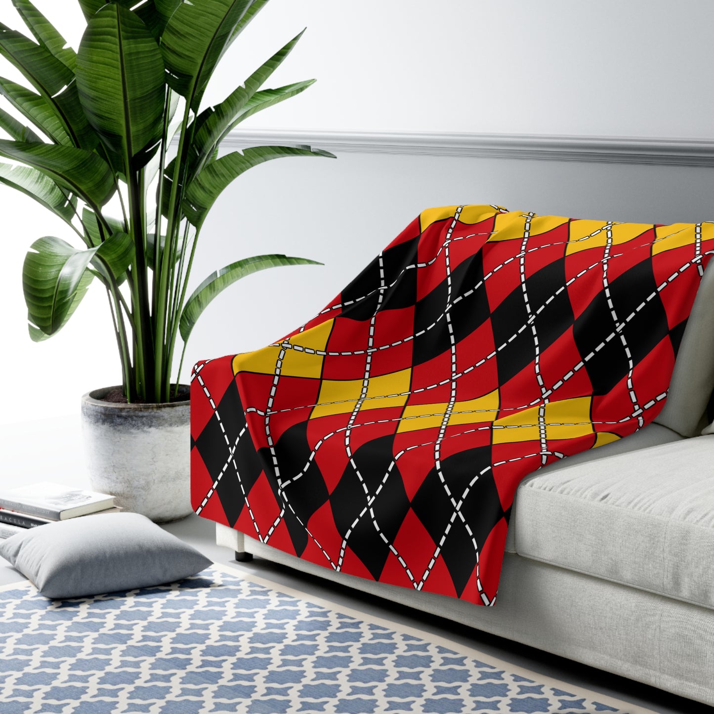 Timor Leste Retro Argyle Blanket Throw