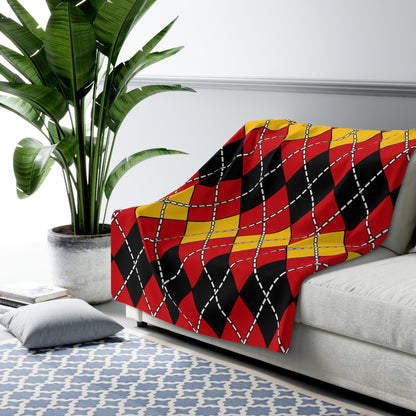 Timor Leste Retro Argyle Blanket Throw