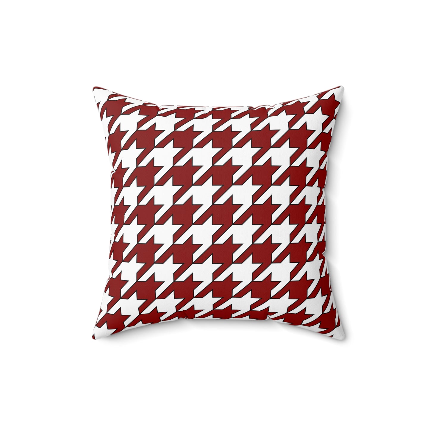 Dark Red, White Retro Houndstooth Cushion Pillow