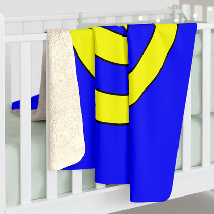 Blue, Yellow Retro Target Blanket Throw