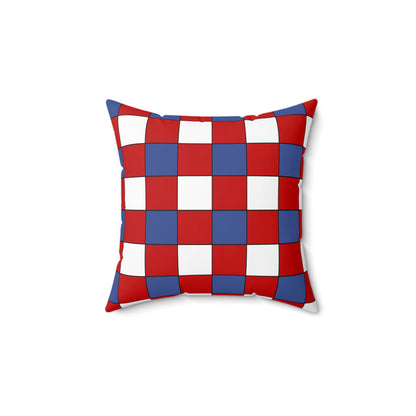 Democratic Peoples Republic Of Korea Retro Check Cushion Pillow