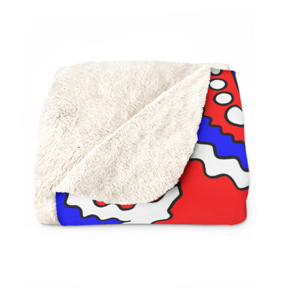 Red, White, Blue Retro Paisley Blanket Throw