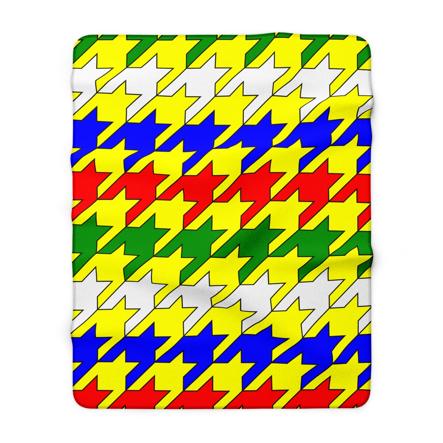 Central African Republic Retro Houndstooth Blanket Throw