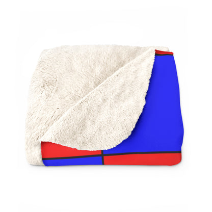 Blue, Red Retro Check Blanket Throw