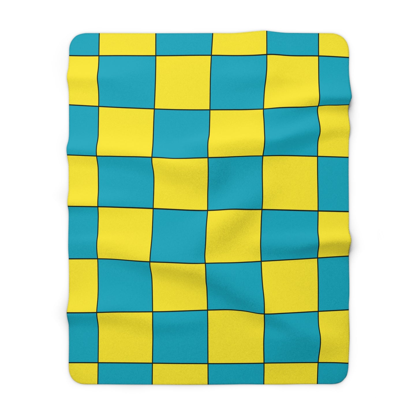 Kazakhstan Retro Check Blanket Throw