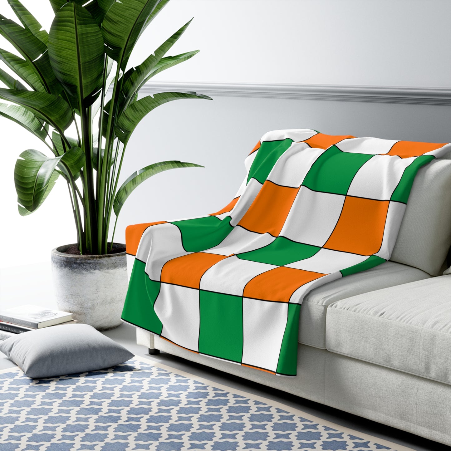 Ireland Retro Check Blanket Throw
