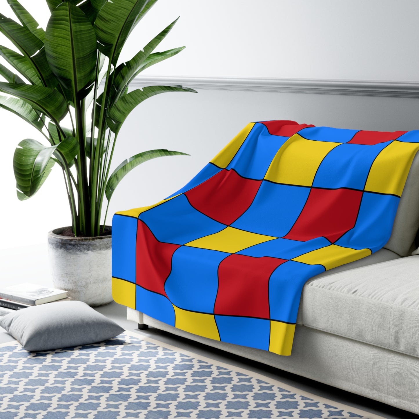 Democratic Republic of the Congo Retro Check Blanket Throw